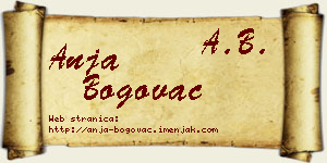 Anja Bogovac vizit kartica